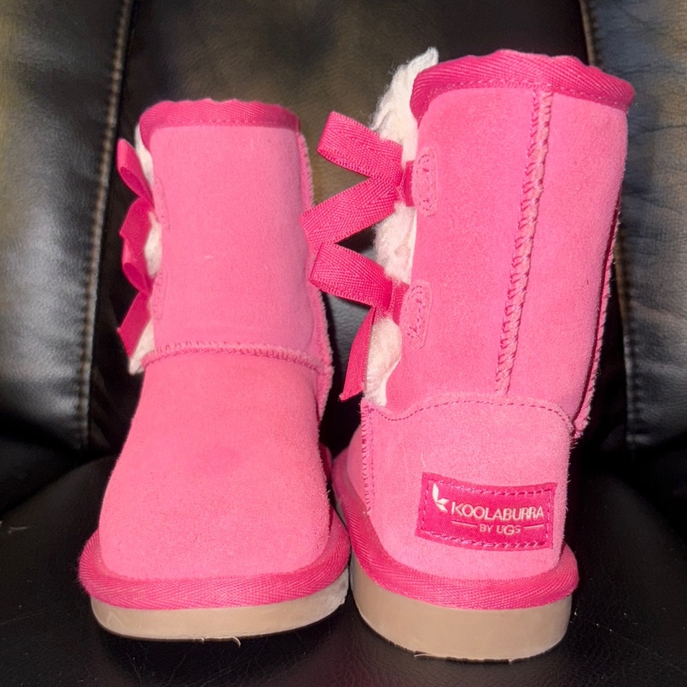 Koolaburra Pink Suede Boots with Bows